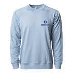 Independent Trading Co. Unisex Icon Lightweight Loopback Terry Crew Sweatshirt Embroidery - Misty Blue - Front