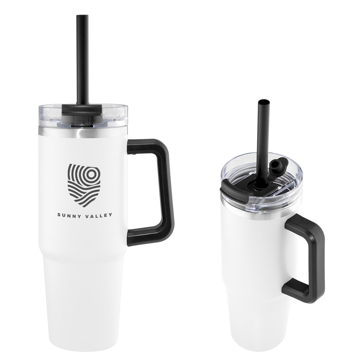 Intrepid Recycled Stainless Steel Tumbler, 30 oz - White - Silk Screen