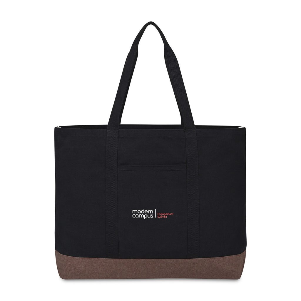 Ivy Large Carry-All Tote in Recycled Cotton Transfer - Black - View 1