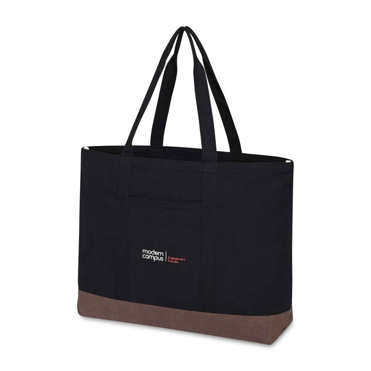 Ivy Large Carry-All Tote in Recycled Cotton Transfer - Black - View 2