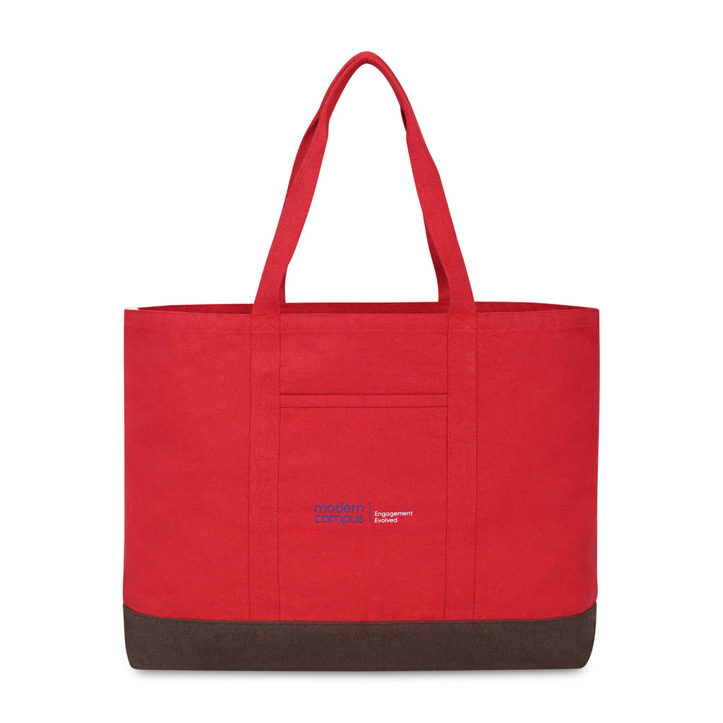 Ivy Large Carry-All Tote in Recycled Cotton Transfer - Crimson - View 1