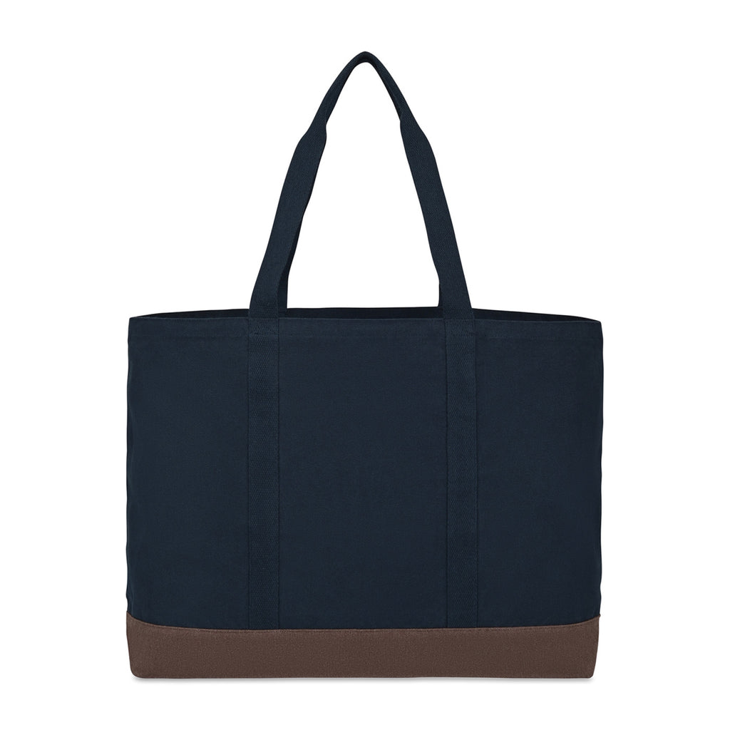 Ivy Large Carry-All Tote in Recycled Cotton Transfer - Navy - View 2
