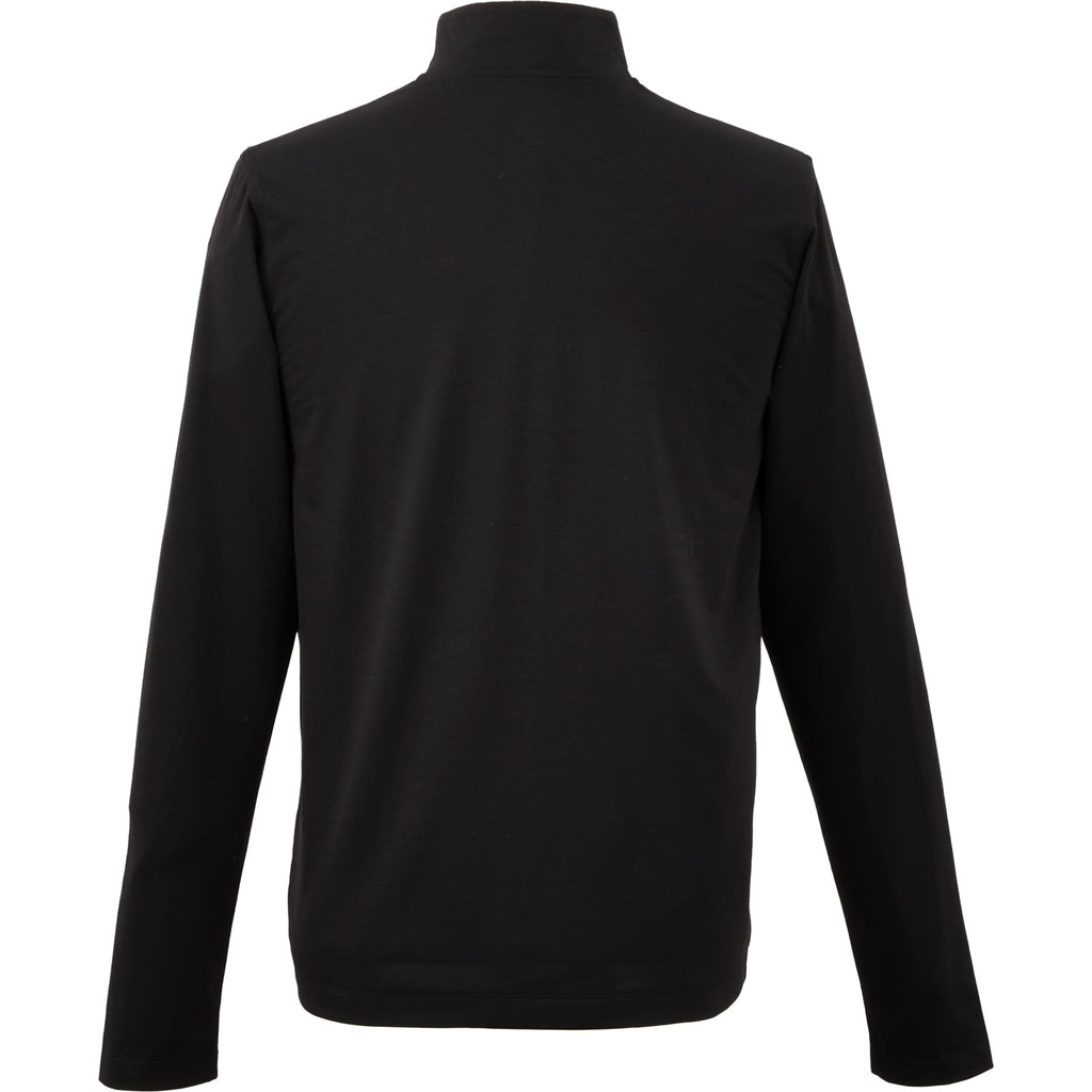 Izu Everything Eco Stretch Quarter Zip for Men Embroidery - Black - Back