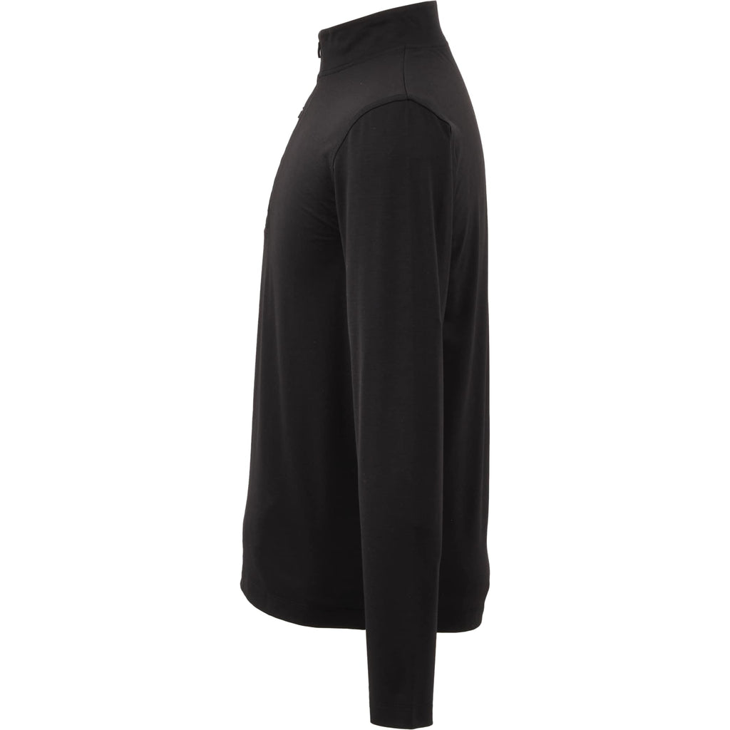 Izu Everything Eco Stretch Quarter Zip for Men Embroidery - Black - Left Side