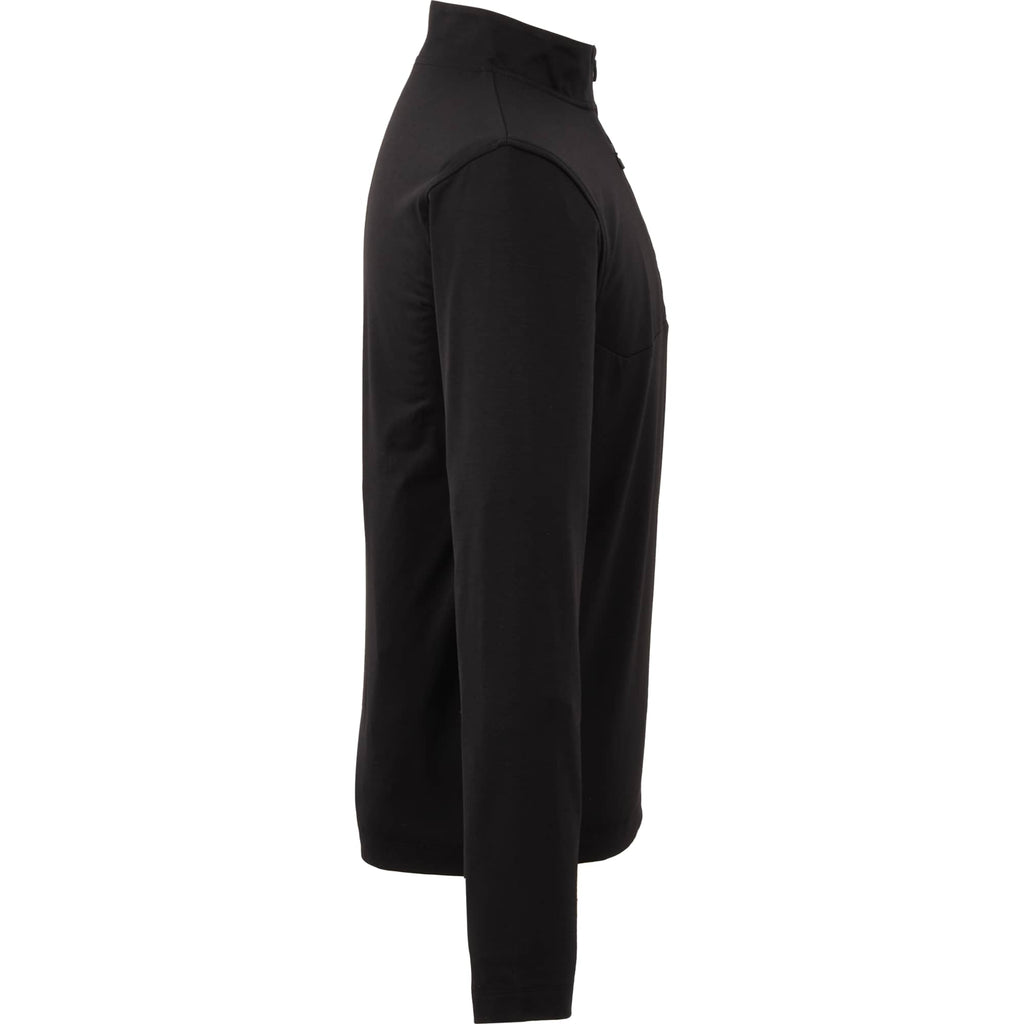 Izu Everything Eco Stretch Quarter Zip for Men Embroidery - Black - Right Side