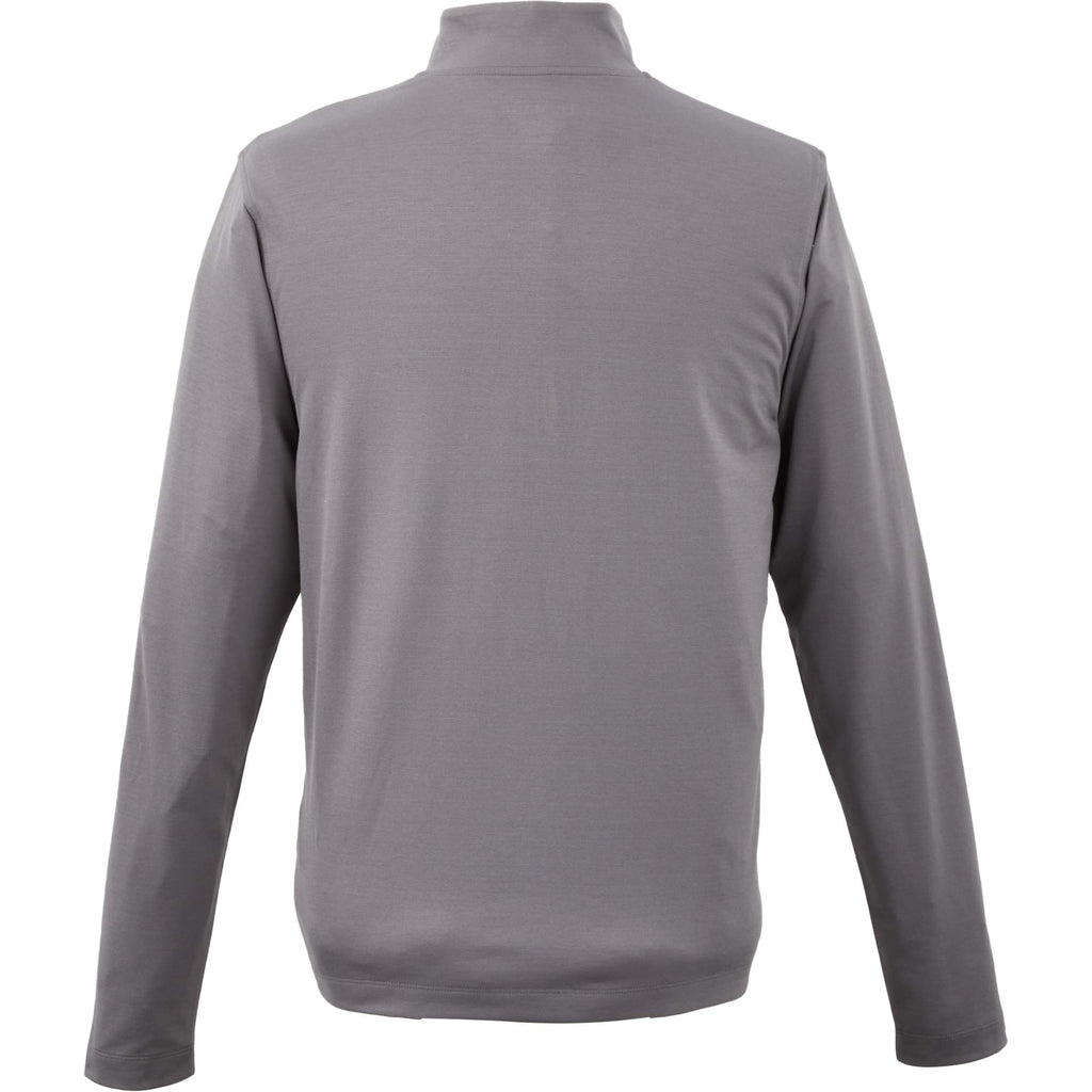 Izu Everything Eco Stretch Quarter Zip for Men Embroidery - Charcoal - Back Flat