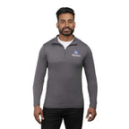 Izu Everything Eco Stretch Quarter Zip for Men Embroidery - Charcoal - Front On Model