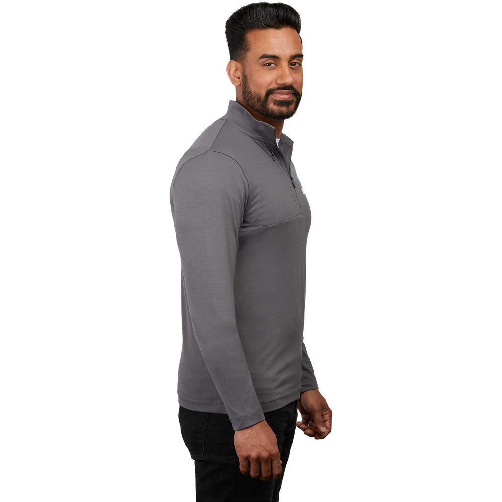 Izu Everything Eco Stretch Quarter Zip for Men Embroidery - Charcoal - Right Side