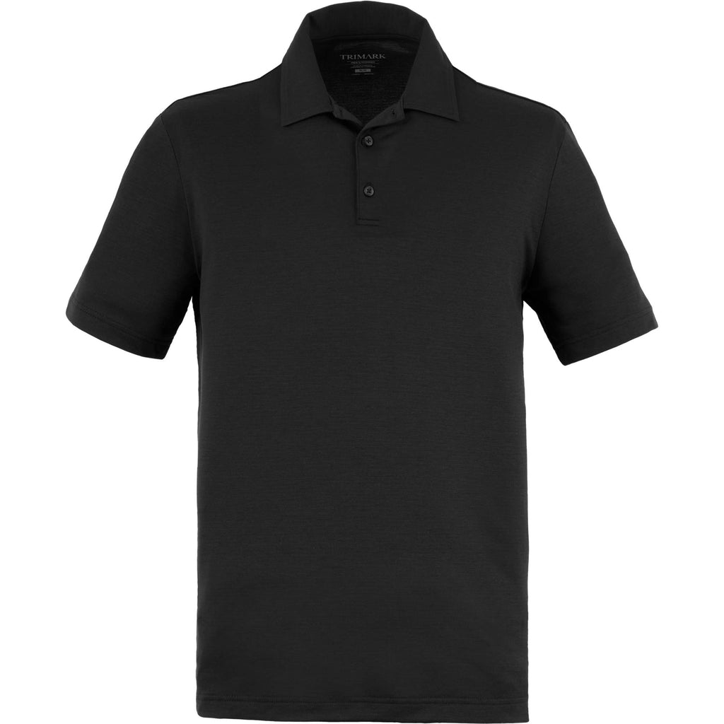 Izu Everything Performance Eco Polo for Men Embroidery - Black - Front Flat
