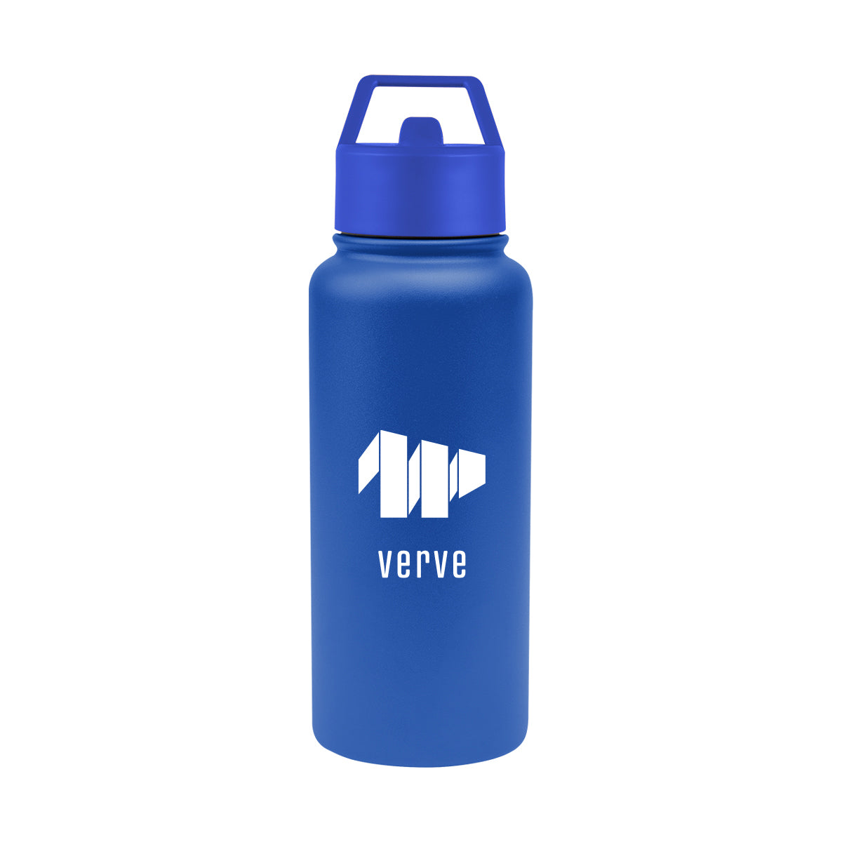 Jasper Recycled Stainless Steel Bottle, 32 oz - Blue - Silk Screen