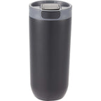 Joshua Recycled Travel Tumbler with Push-Button Lid, 17 oz Full Color - Black - Back