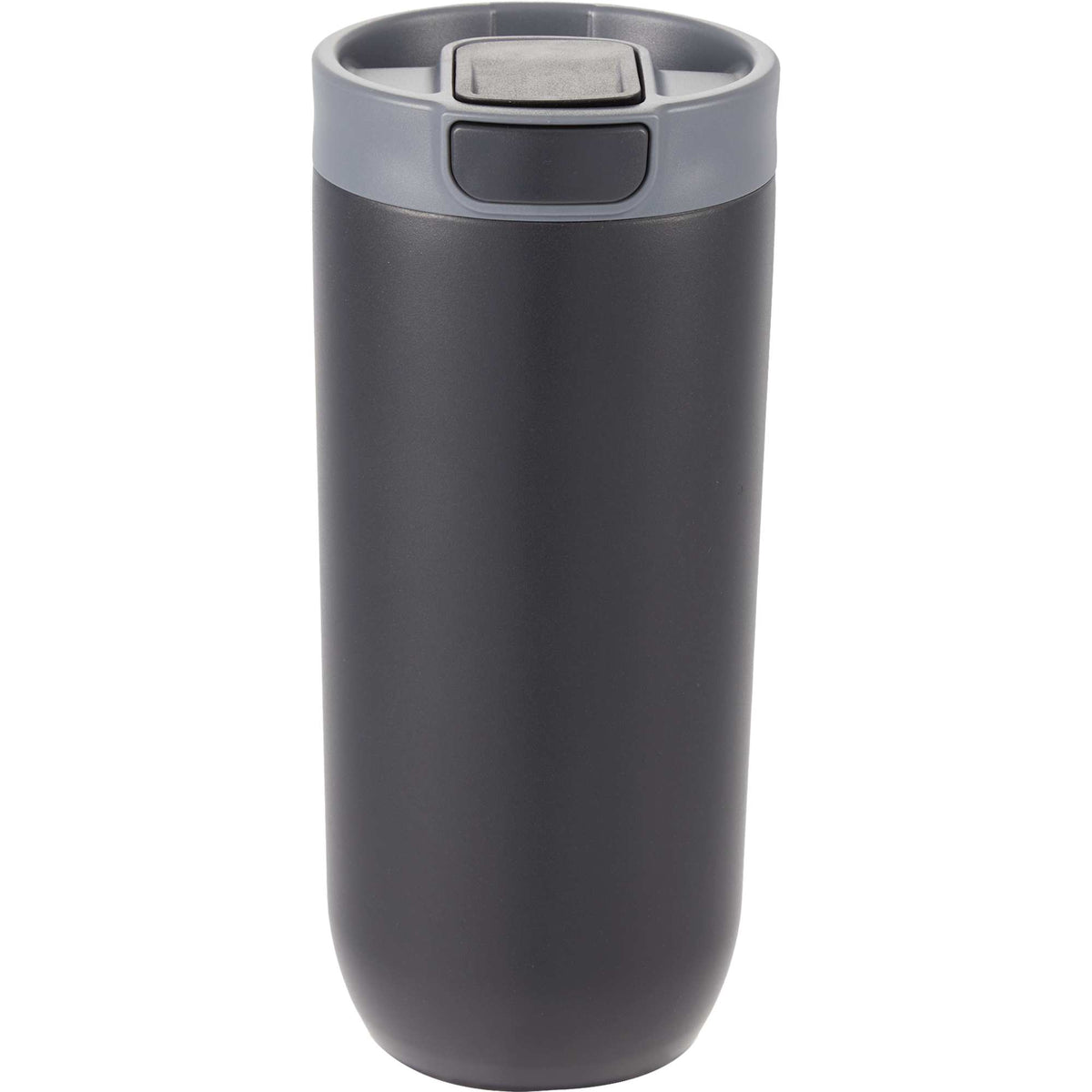 Joshua Recycled Travel Tumbler with Push-Button Lid, 17 oz Full Color - Black - Back