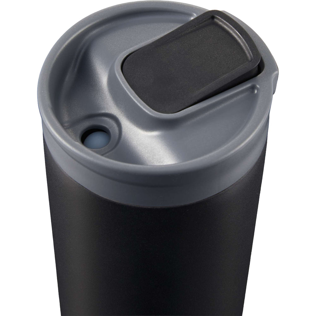 Joshua Recycled Travel Tumbler with Push-Button Lid, 17 oz Full Color - Black - Open