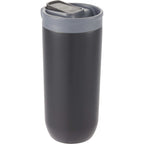 Joshua Recycled Travel Tumbler with Push-Button Lid, 17 oz Full Color - Black - Right Angle
