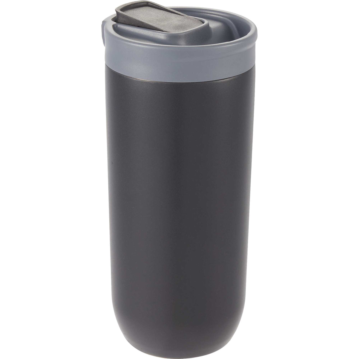 Joshua Recycled Travel Tumbler with Push-Button Lid, 17 oz Full Color - Black - Right Angle