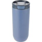 Joshua Recycled Travel Tumbler with Push-Button Lid, 17 oz Full Color - Blue - Back