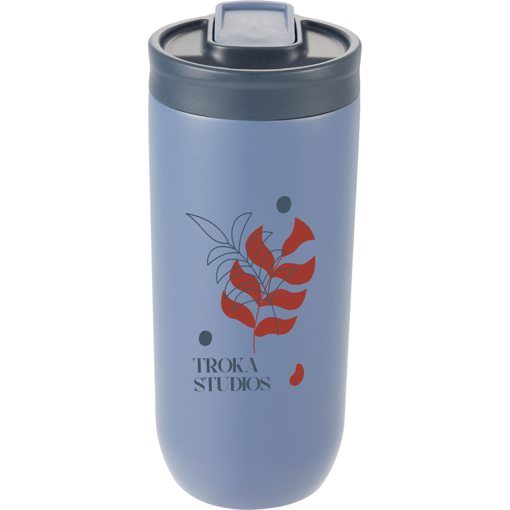 Joshua Recycled Travel Tumbler with Push-Button Lid, 17 oz Full Color - Blue - Front