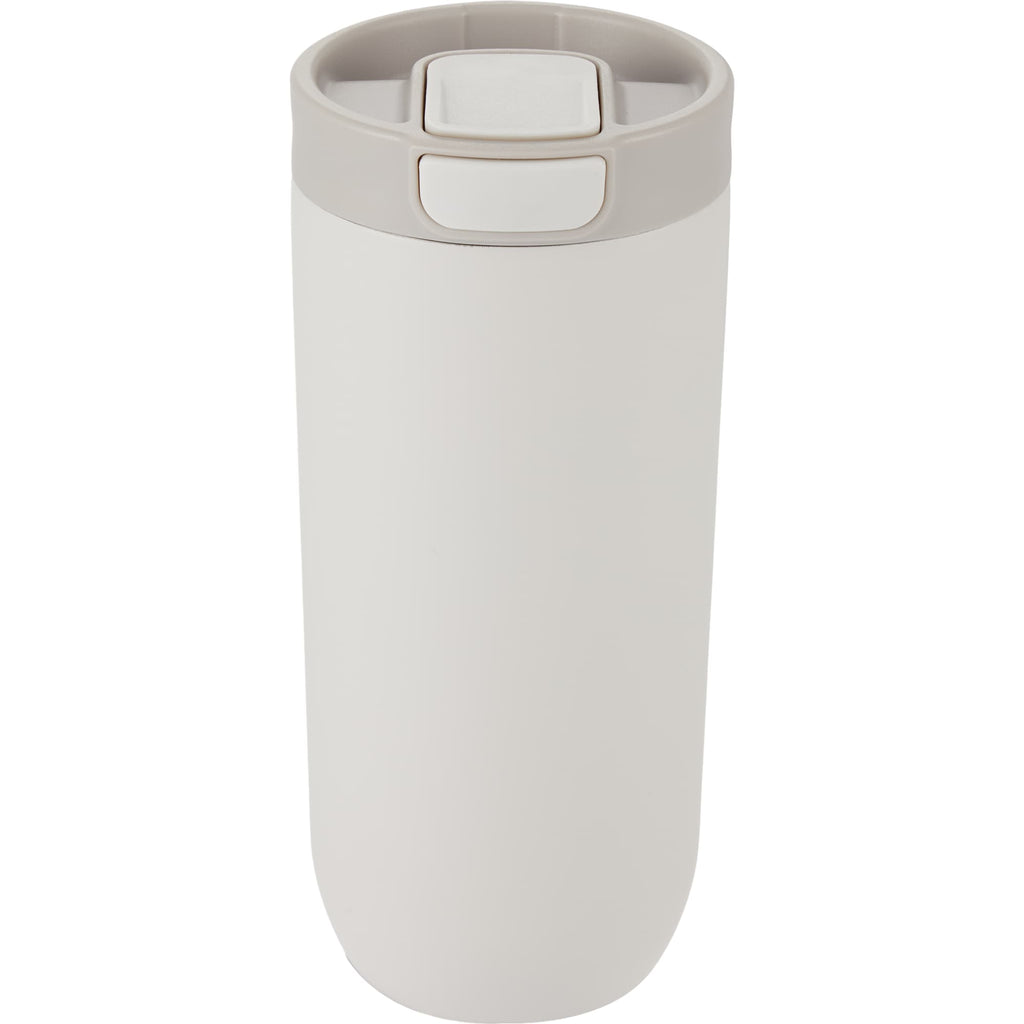 Joshua Recycled Travel Tumbler with Push-Button Lid, 17 oz Full Color - Cream - Back