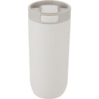 Joshua Recycled Travel Tumbler with Push-Button Lid, 17 oz Full Color - Cream - Back