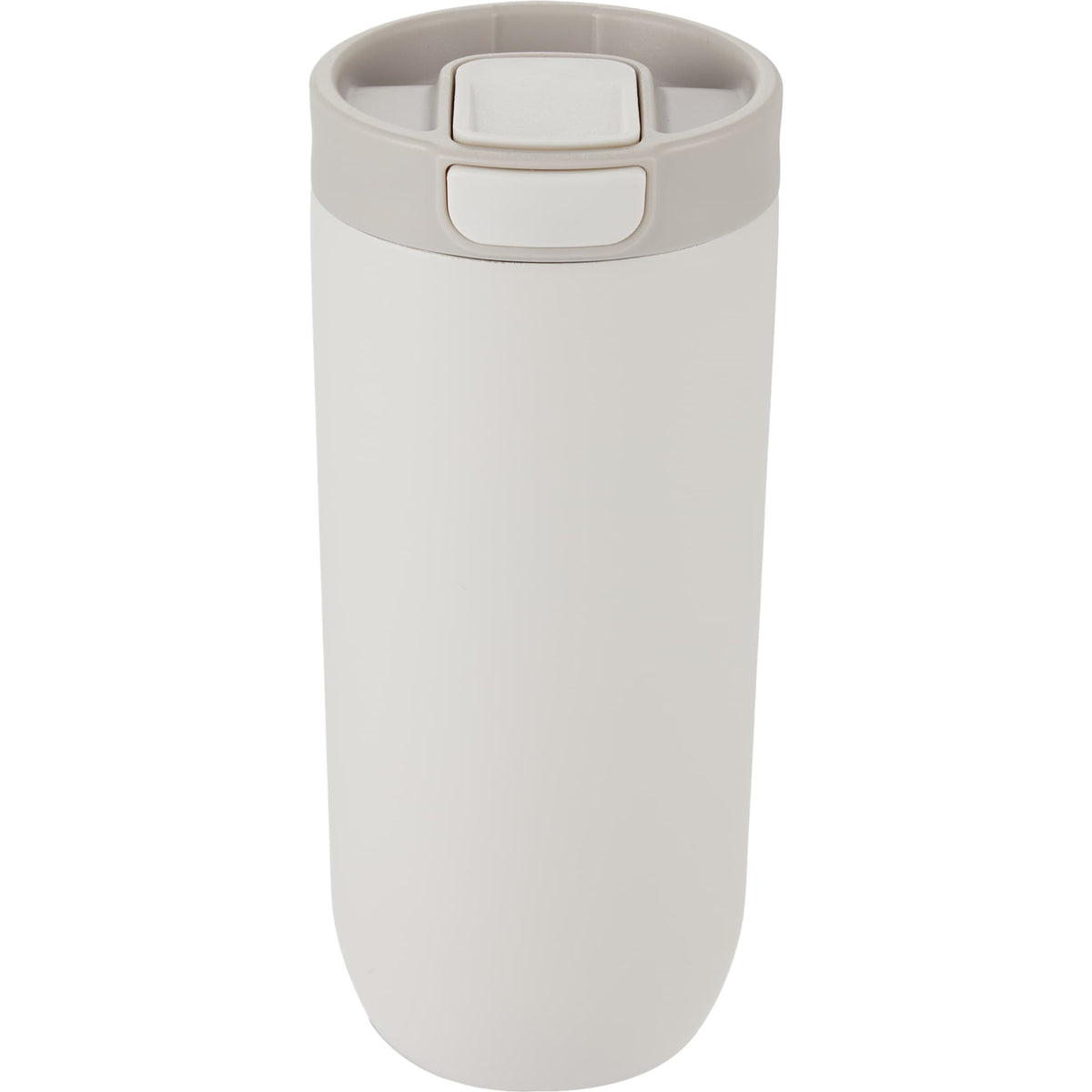Joshua Recycled Travel Tumbler with Push-Button Lid, 17 oz Full Color - Cream - Back