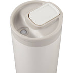 Joshua Recycled Travel Tumbler with Push-Button Lid, 17 oz Full Color - Cream - Closed