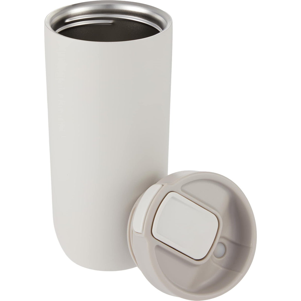 Joshua Recycled Travel Tumbler with Push-Button Lid, 17 oz Full Color - Cream - Detail