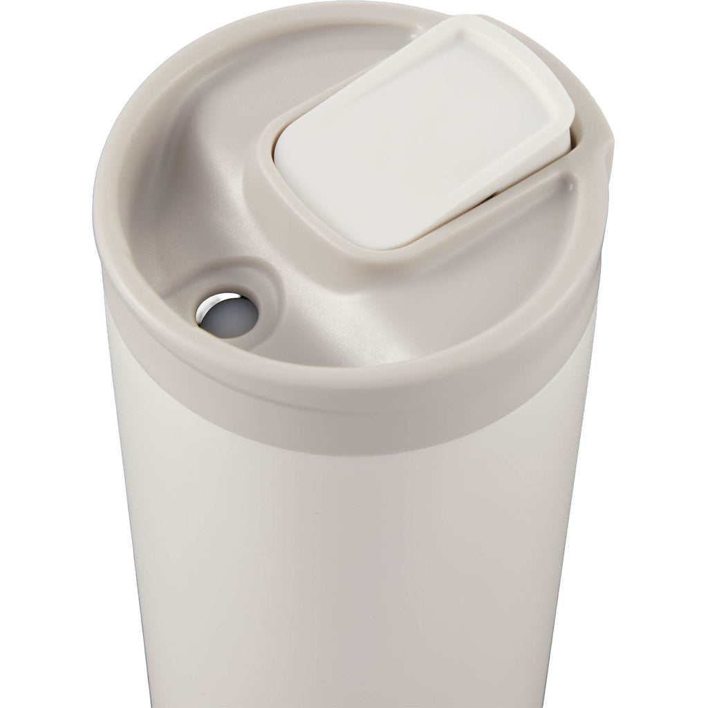 Joshua Recycled Travel Tumbler with Push-Button Lid, 17 oz Full Color - Cream - Open