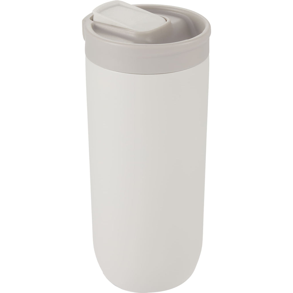 Joshua Recycled Travel Tumbler with Push-Button Lid, 17 oz Full Color - Cream - Right Angle