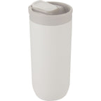 Joshua Recycled Travel Tumbler with Push-Button Lid, 17 oz Full Color - Cream - Right Angle