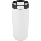 Joshua Recycled Travel Tumbler with Push-Button Lid, 17 oz Full Color - White - Back
