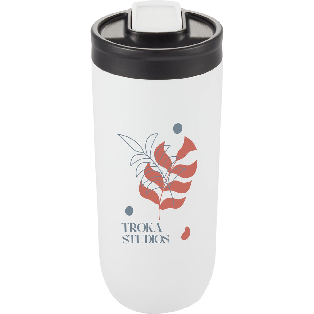 Joshua Recycled Travel Tumbler with Push-Button Lid, 17 oz Full Color - White - Front