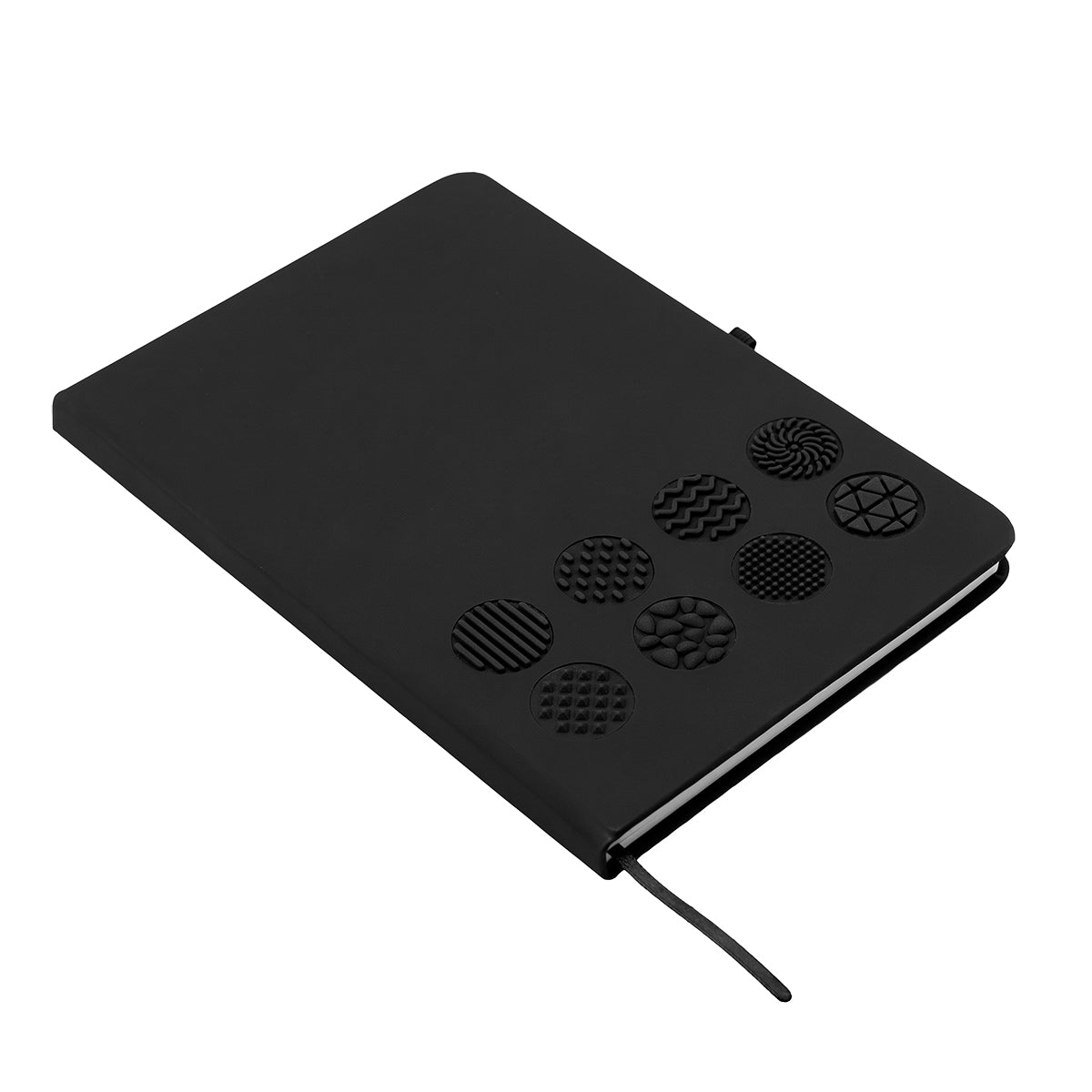 Journal with a Fidget Design - Black - Angle