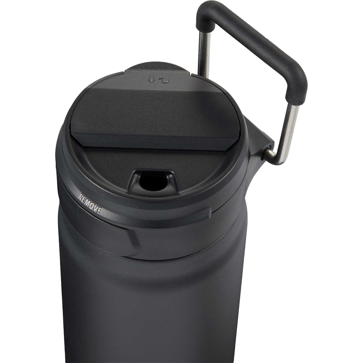 Kara Insulated Bottle with Swivel Lid in Recycled Steel, 24 oz - Black - Detail 4
