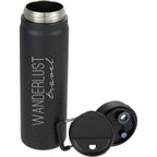 Kara Insulated Bottle with Swivel Lid in Recycled Steel, 24 oz - Black - Detail