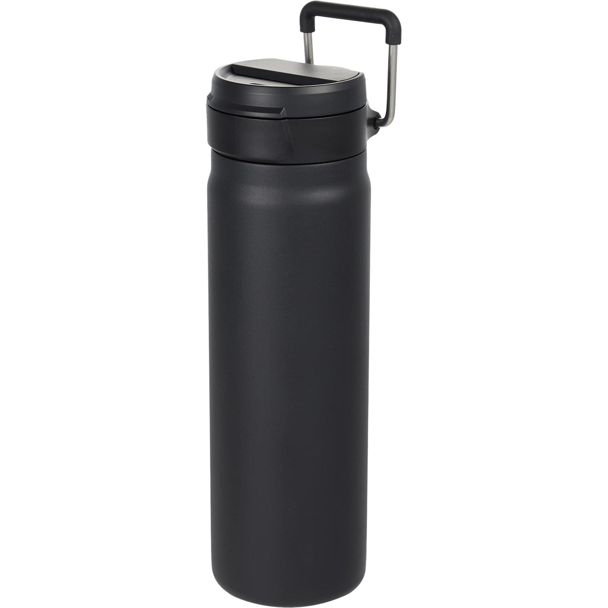 Kara Insulated Bottle with Swivel Lid in Recycled Steel, 24 oz - Black - Left Angle