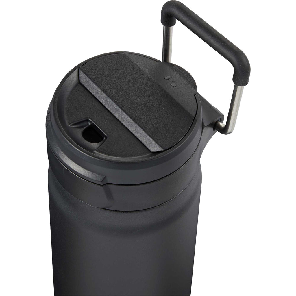 Kara Insulated Bottle with Swivel Lid in Recycled Steel, 24 oz Laser Engraving - Black - Detail 3