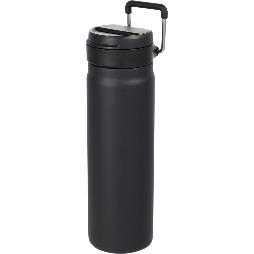 Kara Insulated Bottle with Swivel Lid in Recycled Steel, 24 oz Laser Engraving - Black - Left Angle