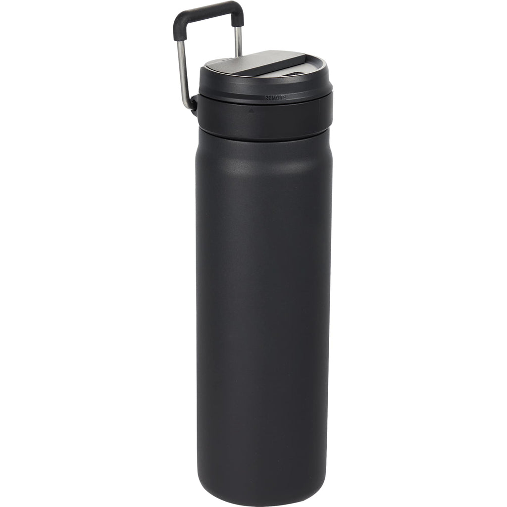 Kara Insulated Bottle with Swivel Lid in Recycled Steel, 24 oz Laser Engraving - Black - Right Angle