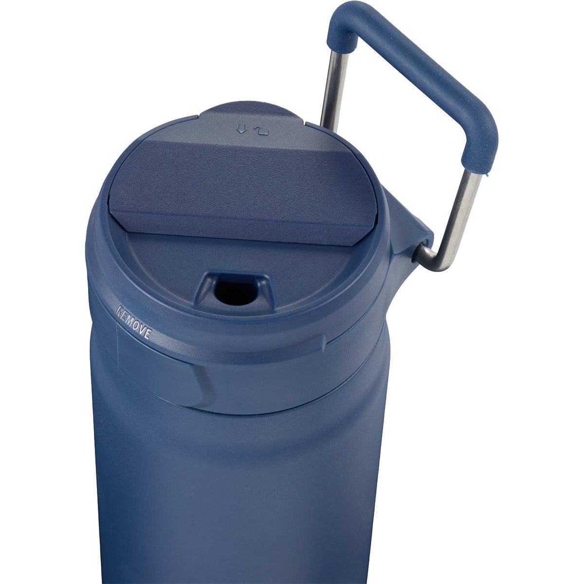Kara Insulated Bottle with Swivel Lid in Recycled Steel, 24 oz Laser Engraving - Navy - Detail 4