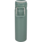 Kara Insulated Bottle with Swivel Lid in Recycled Steel, 24 oz Laser Engraving - Sage - Back