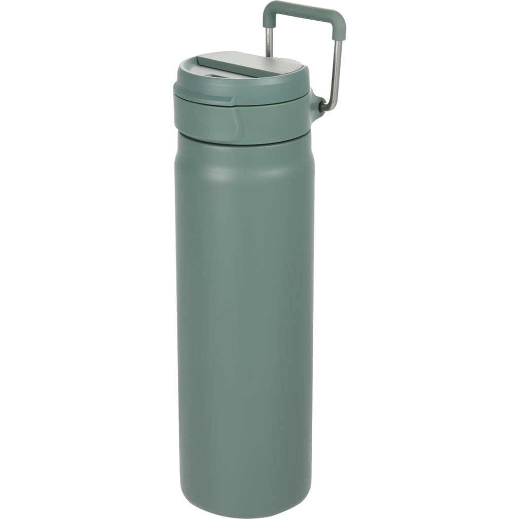 Kara Insulated Bottle with Swivel Lid in Recycled Steel, 24 oz Laser Engraving - Sage - Left Angle