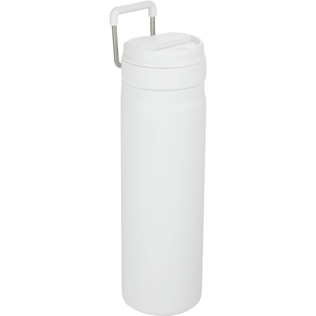 Kara Insulated Bottle with Swivel Lid in Recycled Steel, 24 oz Laser Engraving - White - Right Angle