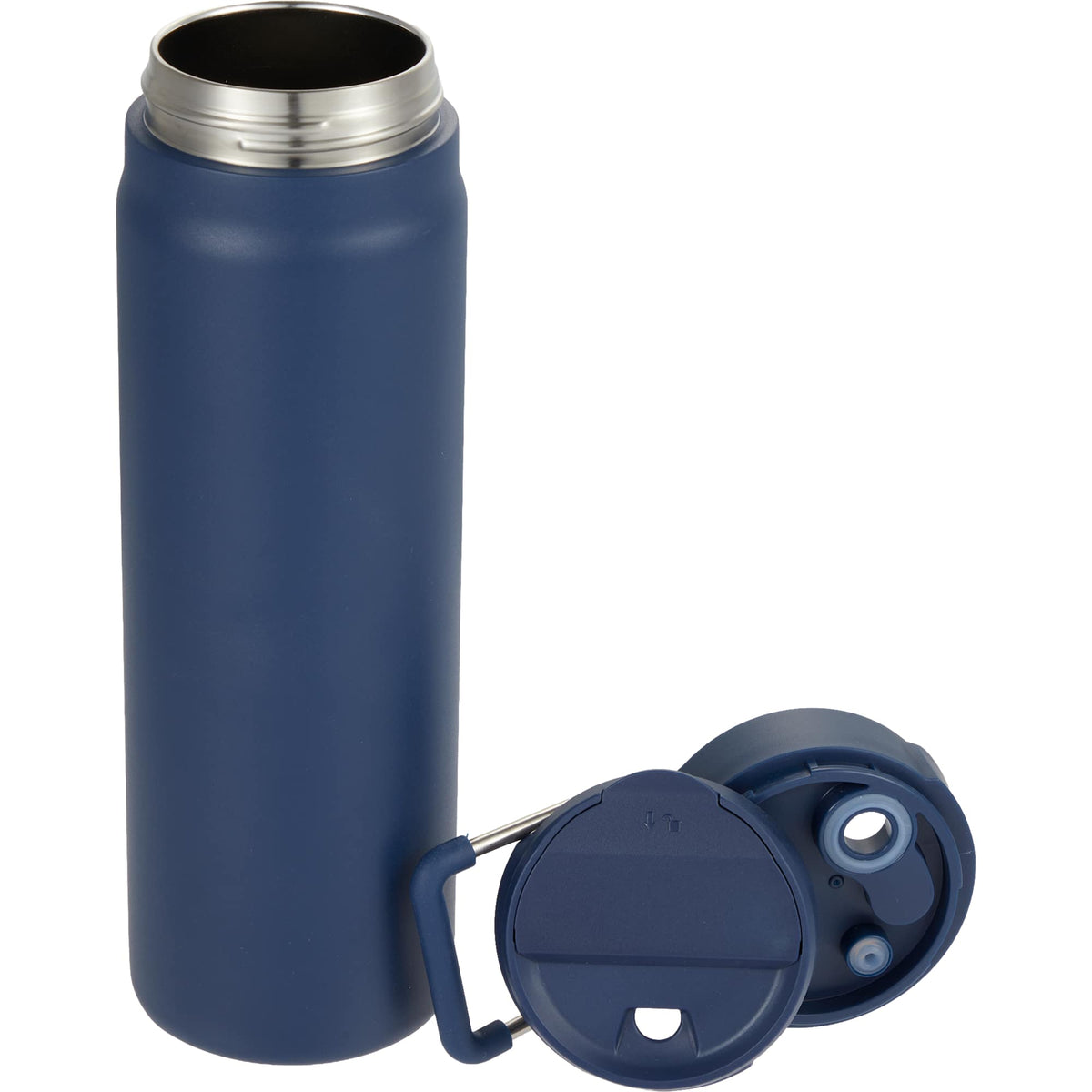 Kara Insulated Bottle with Swivel Lid in Recycled Steel, 24 oz - Navy - Detail 2