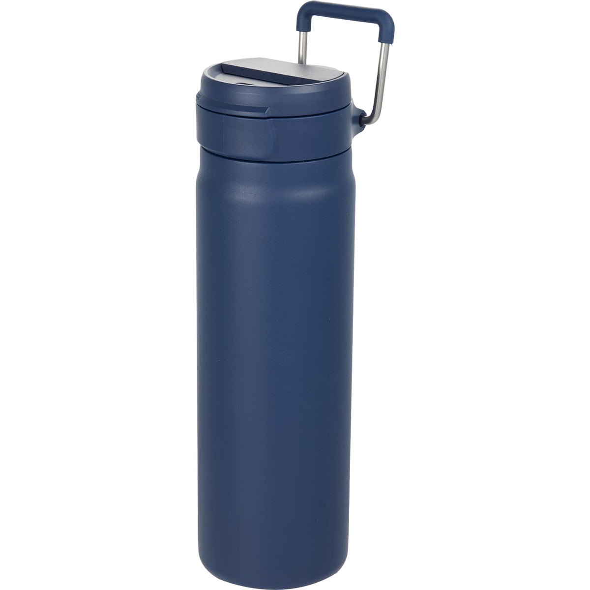 Kara Insulated Bottle with Swivel Lid in Recycled Steel, 24 oz - Navy - Left Angle