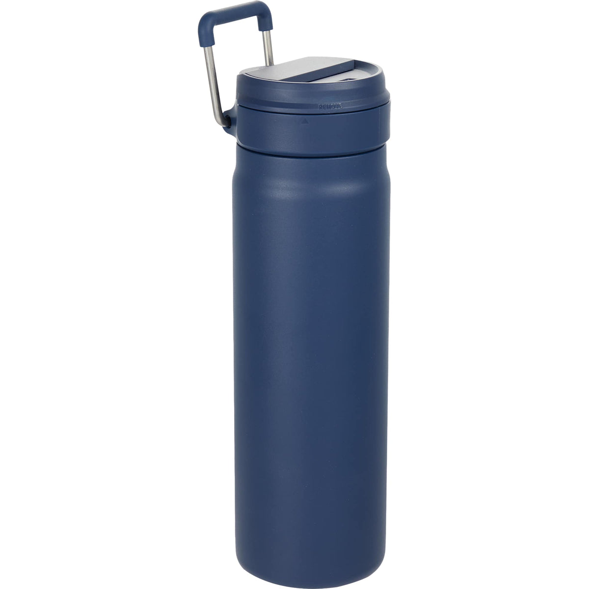 Kara Insulated Bottle with Swivel Lid in Recycled Steel, 24 oz - Navy - Right Angle