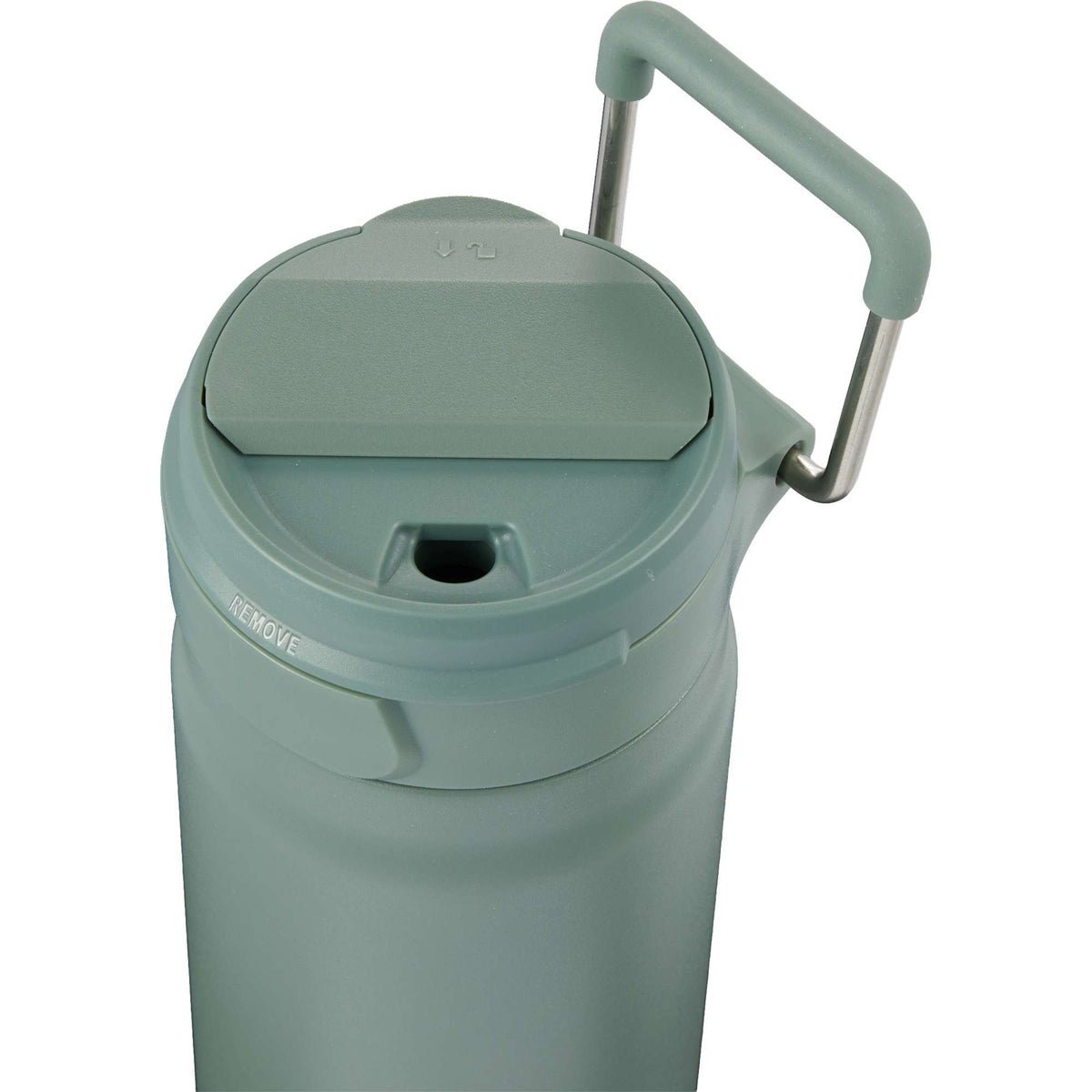 Kara Insulated Bottle with Swivel Lid in Recycled Steel, 24 oz - Sage - Detail 4