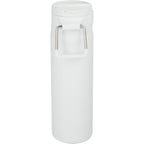 Kara Insulated Bottle with Swivel Lid in Recycled Steel, 24 oz - White - Back