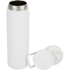 Kara Insulated Bottle with Swivel Lid in Recycled Steel, 24 oz - White - Detail 2