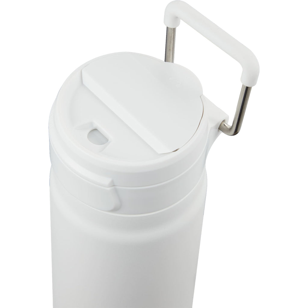Kara Insulated Bottle with Swivel Lid in Recycled Steel, 24 oz - White - Detail 3