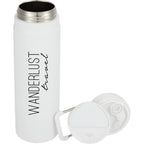 Kara Insulated Bottle with Swivel Lid in Recycled Steel, 24 oz - White - Detail